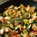 One-Pan Chicken and Zucchini Skillet dish ready to serve