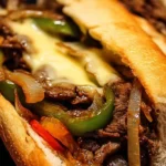 Delicious Philadelphia Cheesesteak sandwich with beef and cheese on a crusty roll