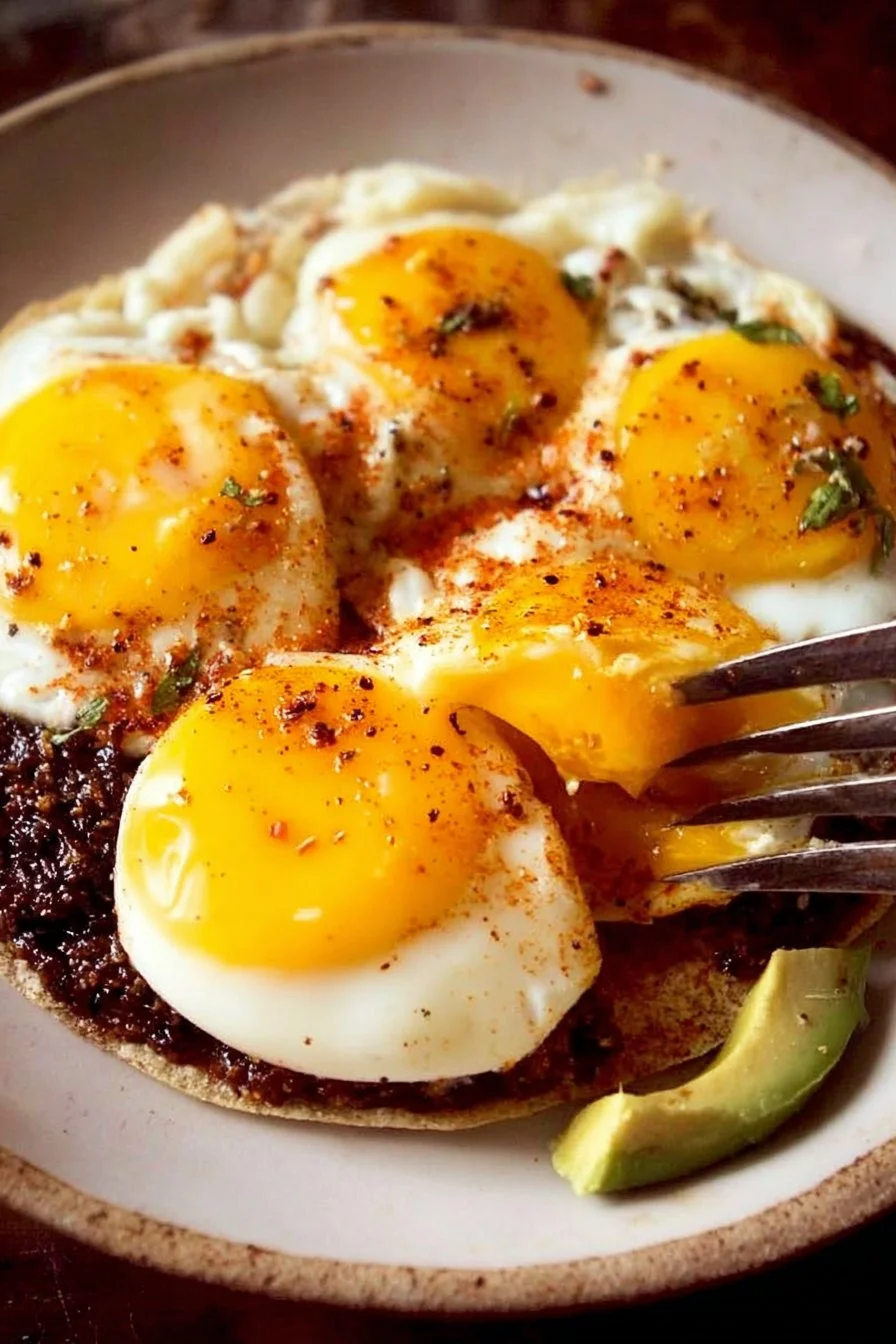 Delicious Ranch Style Eggs with colorful vegetables on a plate