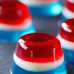 Patriotic Red White & Blue Jello Shots ready for a festive celebration.